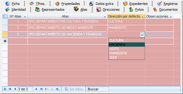 Asignación de dirección diferente a cada alias