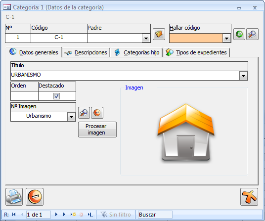 Ficha de la categoría