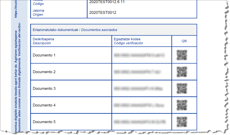 Combinación de la plantilla recibo de notificación con la iteración de los documentos