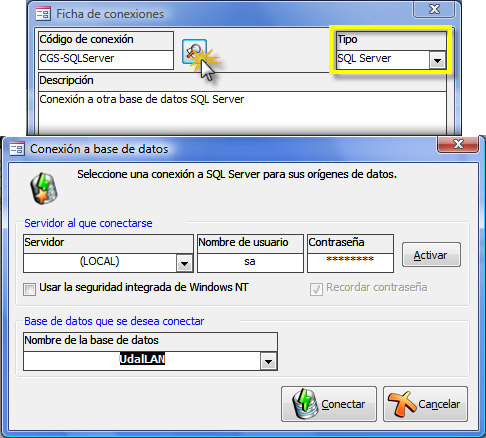 Conexión a base de datos SQL Server