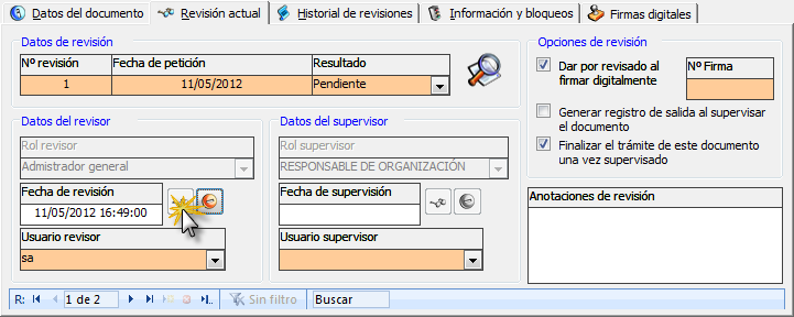 Aceptar revisión y marcar como revisado