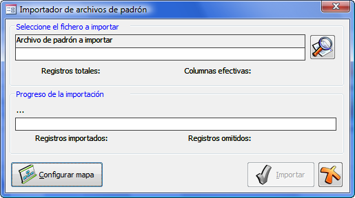 Importador de archivos del padrón