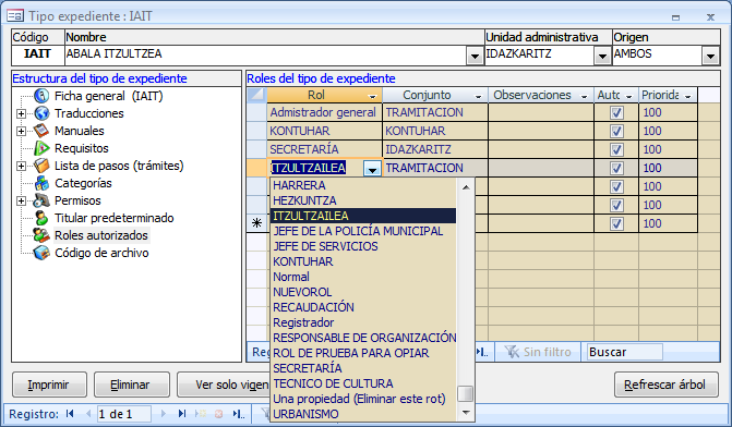 Agregar roles autorizados y sus respectivos conjuntos de permisos