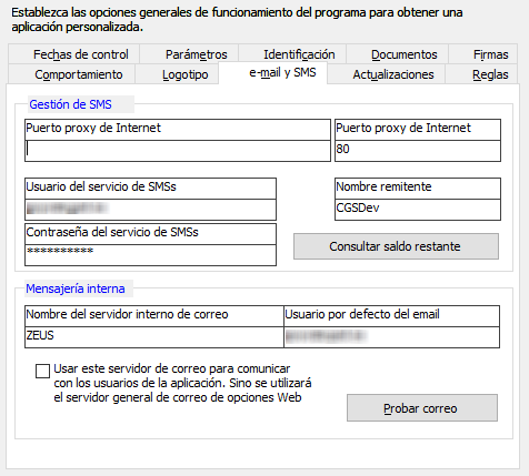 Opción e-mail