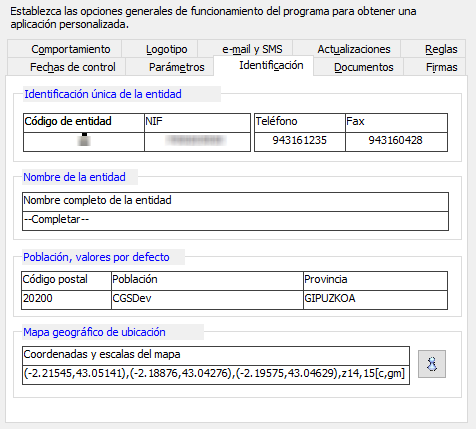 Opción identificación