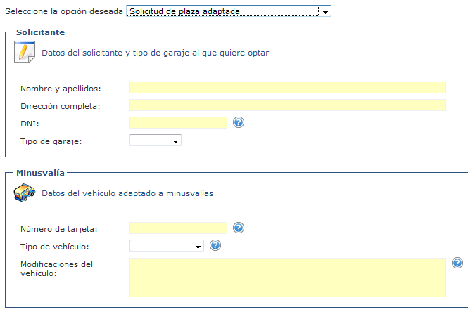 Vista previa de una opción seleccionada