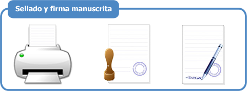 Sellado y firma manuscrita