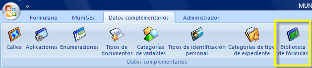 Acceso a la biblioteca de fórmulas