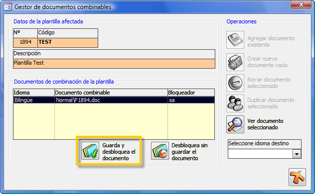 Guardar y desbloquear el documento plantilla para que se vean las últimas modificaciones