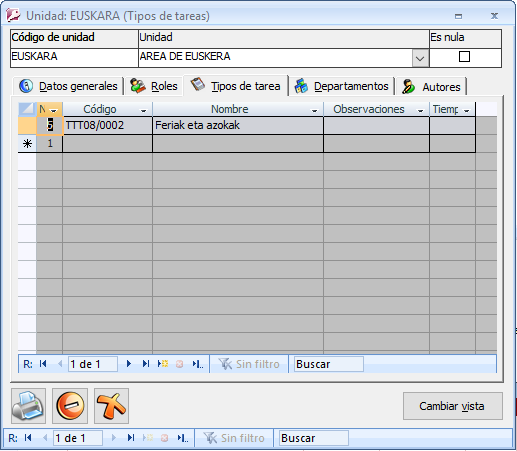 Asignación de tipos de tareas que pueden realizar