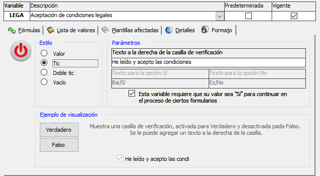 Variable lógica obligatoria para poder continuar