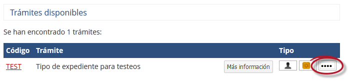 indicador de expediente solicitable mediante claves