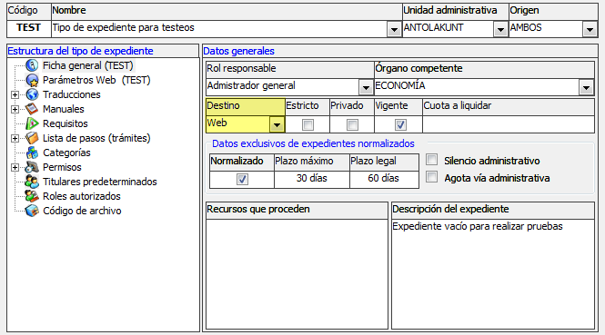 Activar tramitación electrónica