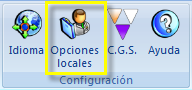 Acceso a la configuración local desde la cinta de opciones