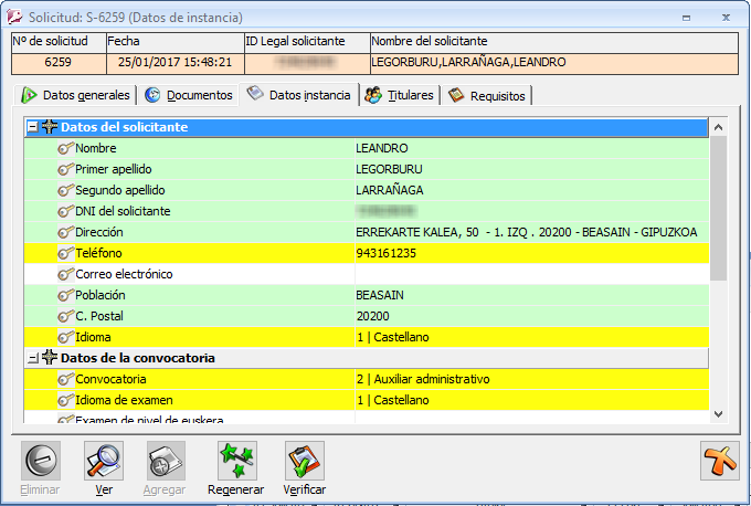 Completar datos de la instancia