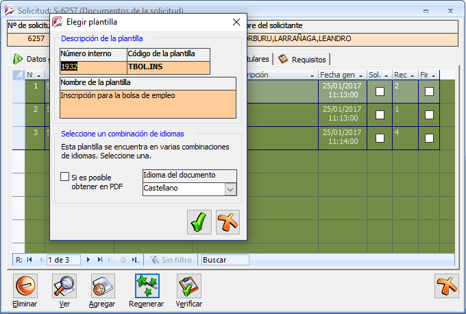 Generar documento de instancia