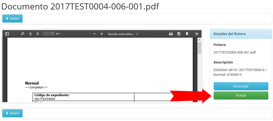 Botón para firmar desde el visor del documento