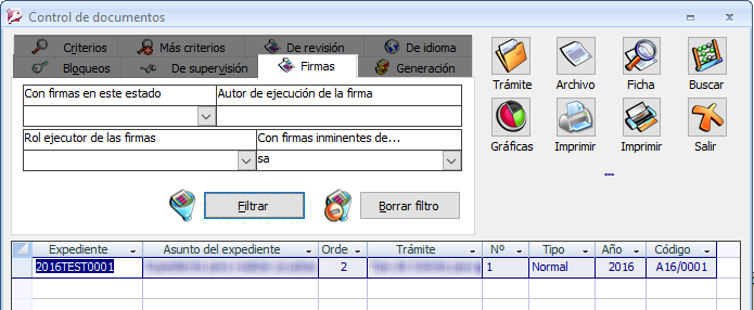 Filtrar documentos que estén pendientes de ser firmados