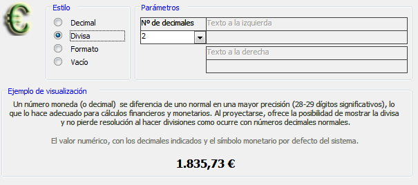 Formatos para el tipo moneda