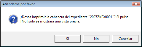 Mensaje que aparece si sólo se ofrece un informe