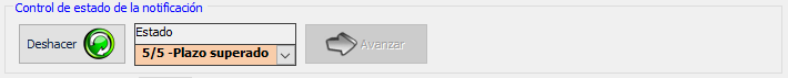 Notificación en estado plazo superado.
