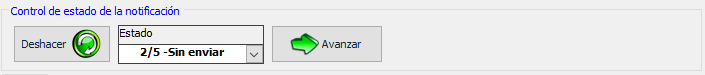 Notificación en estado sin enviar.