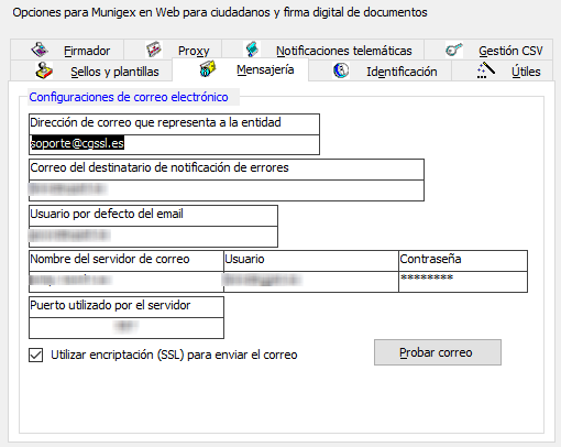 Sección Mensajería