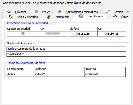 Sección Identificación