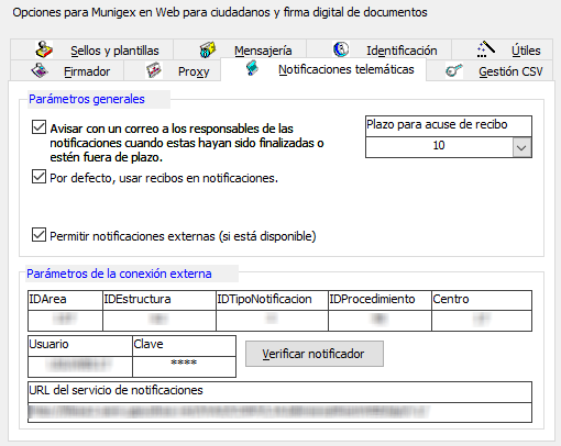 Sección Notificaciones telemáticas