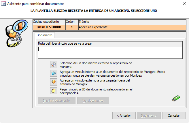 Selectores de documento vinculado interno y externo