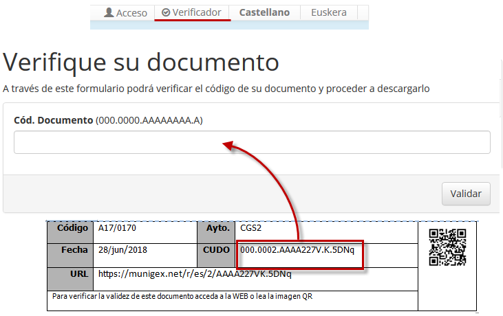 Acceso al verificador del Portal Ciudadano