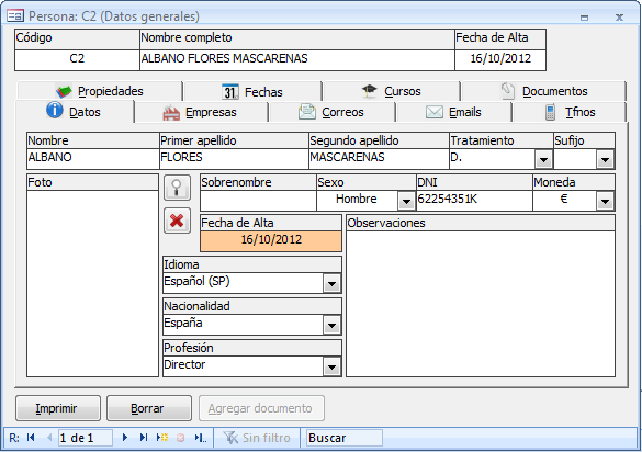 Completando la ficha de los empleaods