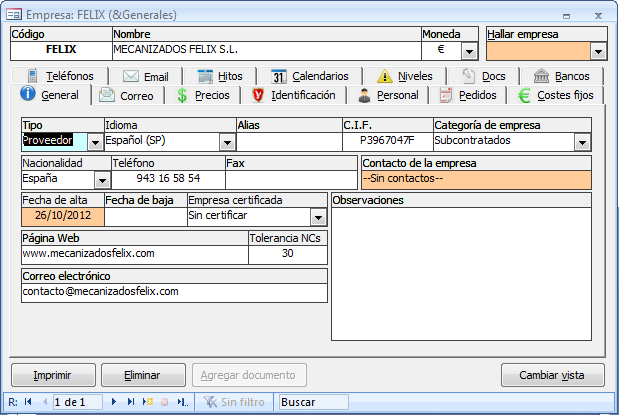 Ficha de empresa