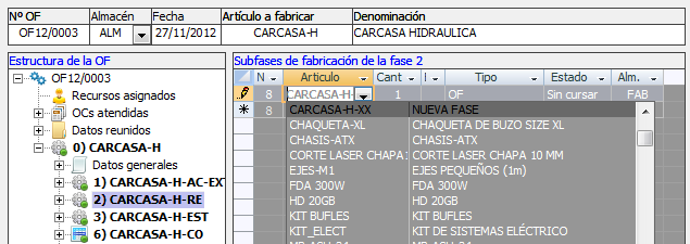 Agregar subfases a otras subfases