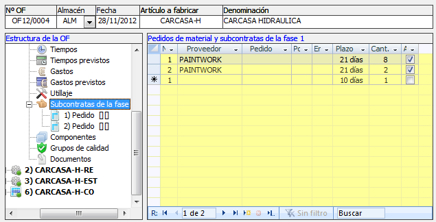 División de entregas