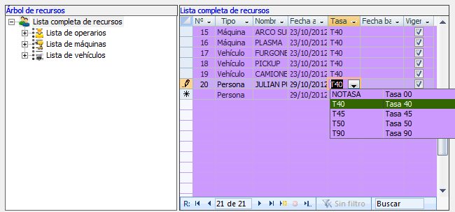 Alta de la persona como recurso de la empresa