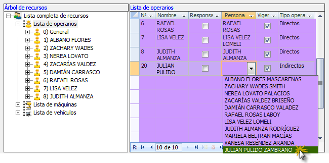 Vincular recurso con el empleado